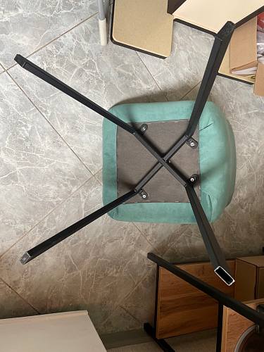 Стул на металлокаркасе Чилли К светло-серый велюр / черный каркас фото покупателя 586