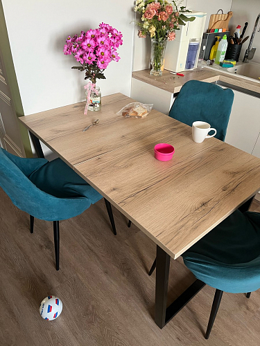 Деревянный стол Лота Лофт 120x75 дуб крафт табачный / черный матовый фото покупателя 19