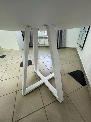 Стеклянный стол Норфолк d100 белый мрамор / черный фото покупателя 59