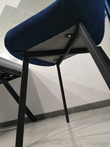 Стул на металлокаркасе Челси морская волна / черный фото покупателя 154