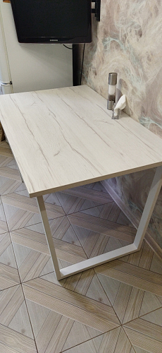 Деревянный стол Лота Лофт 140х80 черный матовый / бетон светлый фото покупателя 665