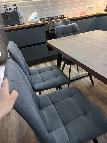 Стул на металлокаркасе Чилли синяя ткань / белый фото покупателя 1035