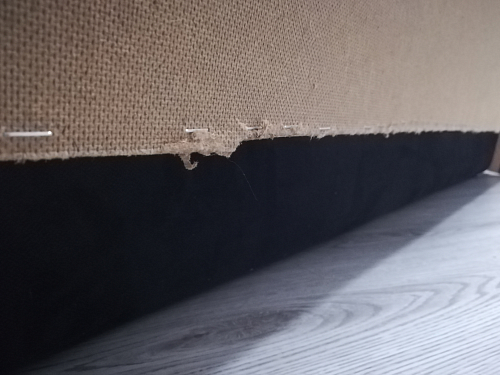 Диван Кельвин прямой рогожка серый / эко кожа черный со спальным местом 160 см фото покупателя 2