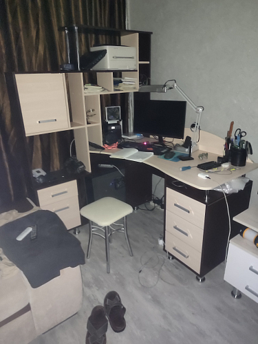 Стол компьютерный Джаз-15 левый дуб сонома / белый фото покупателя 1