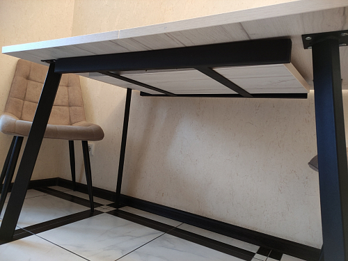 Стол раскладной Колон Лофт 120 32 мм дуб галифакс табако / черный матовый фото покупателя 145