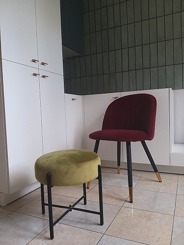 Стул на металлокаркасе Gabi 1 light purple / black / gold фото покупателя 94