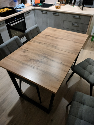 Деревянный стол Лота Лофт 140х80 черный матовый / бетон светлый фото покупателя 107