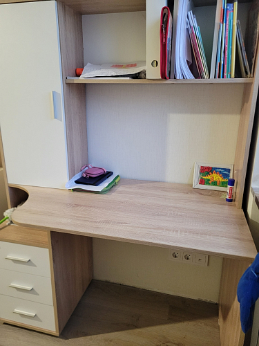 Компьютерный стол КСТ-16 левый дуб сонома / белый фото покупателя 80