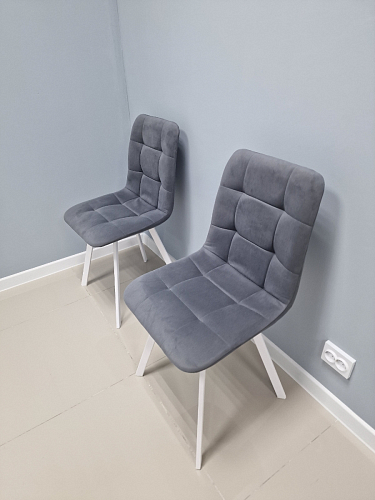 Стул на металлокаркасе Чилли синяя ткань / белый фото покупателя 108