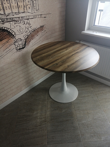 Стол Тулип 90х73 дуб вотан / белый  - Уцененный экземпляр фото покупателя 59