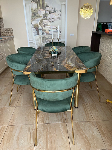 Стул на металлокаркасе Kamelia бежевый / золотой фото покупателя 87