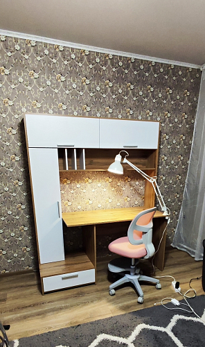 Письменный стол Лайт 03.243 дуб золотой (craft) / белый премиум фото покупателя 244