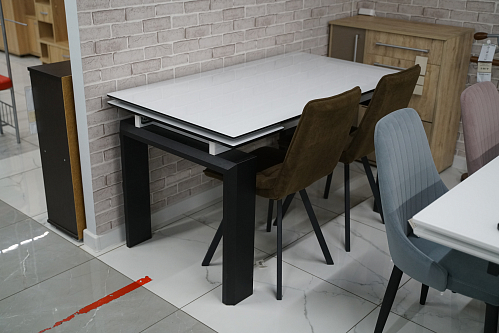 Стеклянный стол Давос белый / венге из шоурума 1