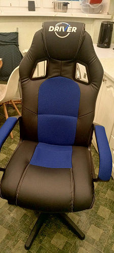 Компьютерное кресло Driver/Драйвер кожзам черный / ткань черный фото покупателя 133