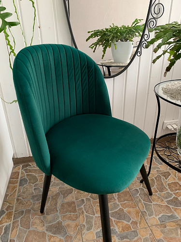 Стул на металлокаркасе Gabi dark beige / black / silver фото покупателя 297