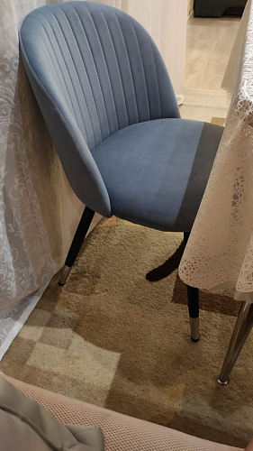 Стул на металлокаркасе Gabi 1 light blue / black / gold фото покупателя 282