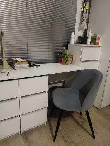 Стул на металлокаркасе Gabi dark beige / black / silver фото покупателя 396