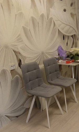 Стул на металлокаркасе Чилли К светло-серый велюр / черный каркас фото покупателя 694