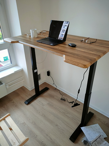 Компьютерный стол Маркос с механизмом подъема 120х75х75 орех кантри / белый фото покупателя 14