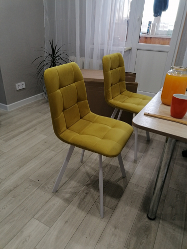 Стул на металлокаркасе Чилли К светло-серый велюр / черный каркас фото покупателя 32