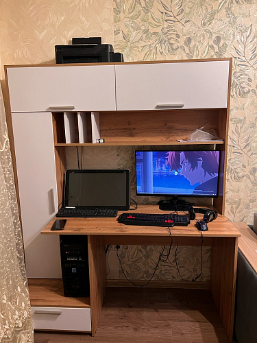 Письменный стол Лайт 03.243 дуб золотой (craft) / белый премиум фото покупателя 190