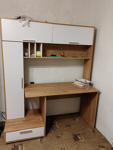 Письменный стол Лайт 03.243 дуб золотой (craft) / белый премиум фото покупателя 235