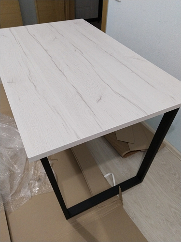 Деревянный стол Лота Лофт 140х80 черный матовый / бетон светлый фото покупателя 440