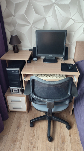 Стол компьютерный Джаз-24 правый белый фото покупателя 106