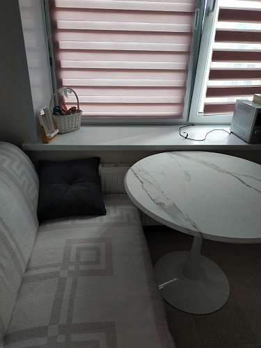 Стол Тулип 80х73 мрамор черный / белый фото покупателя 13