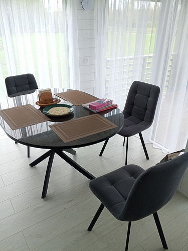 Стул на металлокаркасе Чилли синяя ткань / белый фото покупателя 365