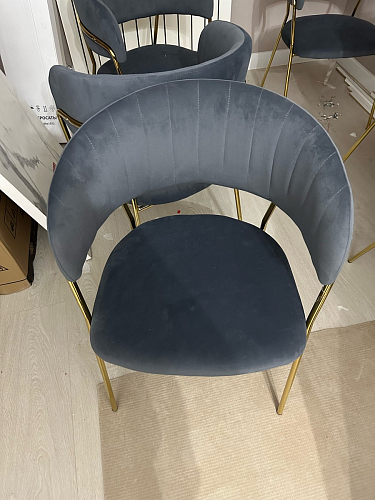 Стул на металлокаркасе Kamelia голубой / голубой / золотой фото покупателя 20