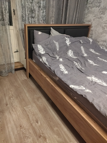 Двуспальная кровать Клауд 160х200 парящая дуб крафт золотой / антрацит фото покупателя 587