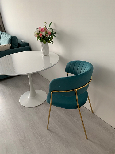 Стул на металлокаркасе Kamelia темно-серый / золотой фото покупателя 30