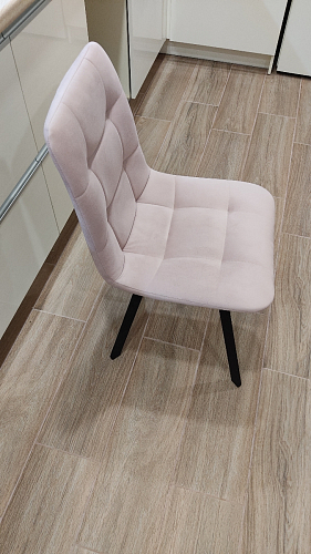 Стул на металлокаркасе Чилли К светло-серый велюр / черный каркас фото покупателя 28