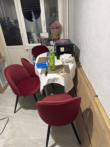 Стул на металлокаркасе Gabi dark beige / black / silver фото покупателя 576