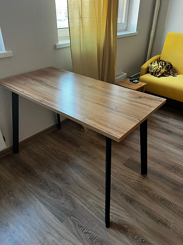 Стол Тринити Лофт 120 32 мм бетон / черный матовый фото покупателя 677