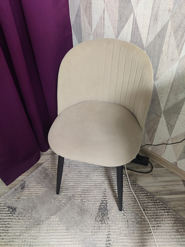 Стул на металлокаркасе Gabi beige / black / gold фото покупателя 842