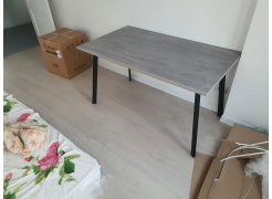 Стол Тринити Лофт 120 32 мм бетон / черный матовый фото покупателя 635