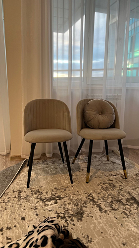 Стул на металлокаркасе Gabi 1 light blue / black / gold фото покупателя 804