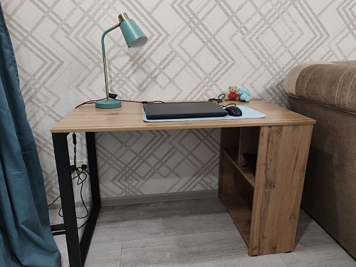 Письменный стол Битти Лофт 116х60х75 дуб делано светлый / белый матовый фото покупателя 18