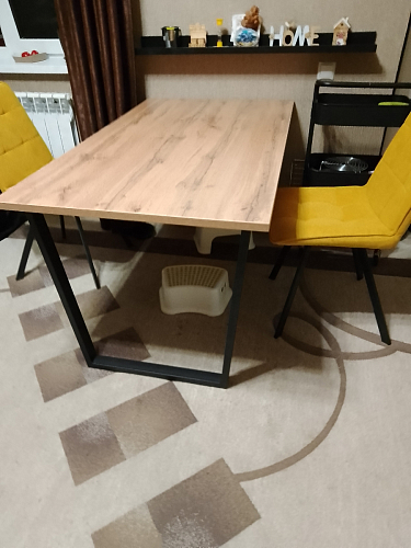 Деревянный стол Лота Лофт 120x75 дуб крафт табачный / черный матовый фото покупателя 497