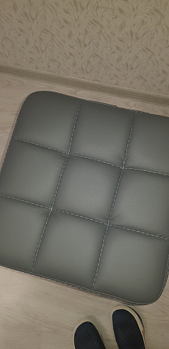 Барный стул Лофт кожзам темно-серый / черный матовый фото покупателя 74