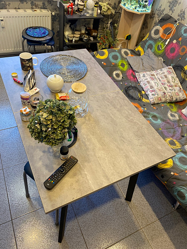 Стол Тринити Лофт 120 32 мм дуб галифакс табако / черный матовый фото покупателя 410