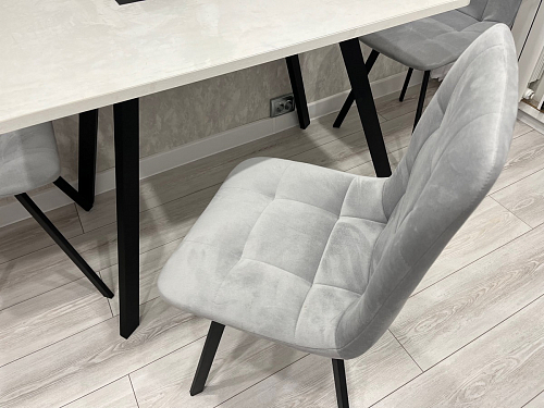 Стул на металлокаркасе Чилли темно-серый / черный каркас фото покупателя 143