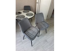 Стул на металлокаркасе Вейв светло-серый (hl 63) / 10К черный каркас фото покупателя 357