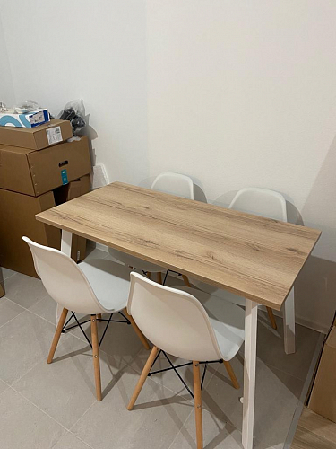 Стол Тринити Лофт 140 25 мм дуб делано темный / белый фото покупателя 203