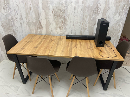 Деревянный стол Лота Лофт 120х75 белый матовый / дуб крафт золотой фото покупателя 132