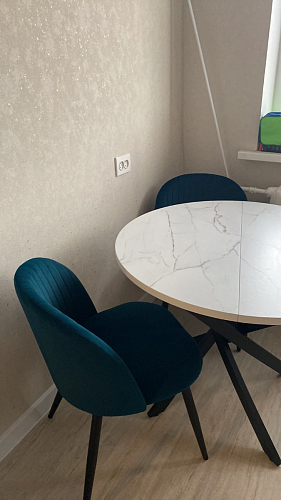 Стул на металлокаркасе Gabi dark beige / black / silver фото покупателя 333