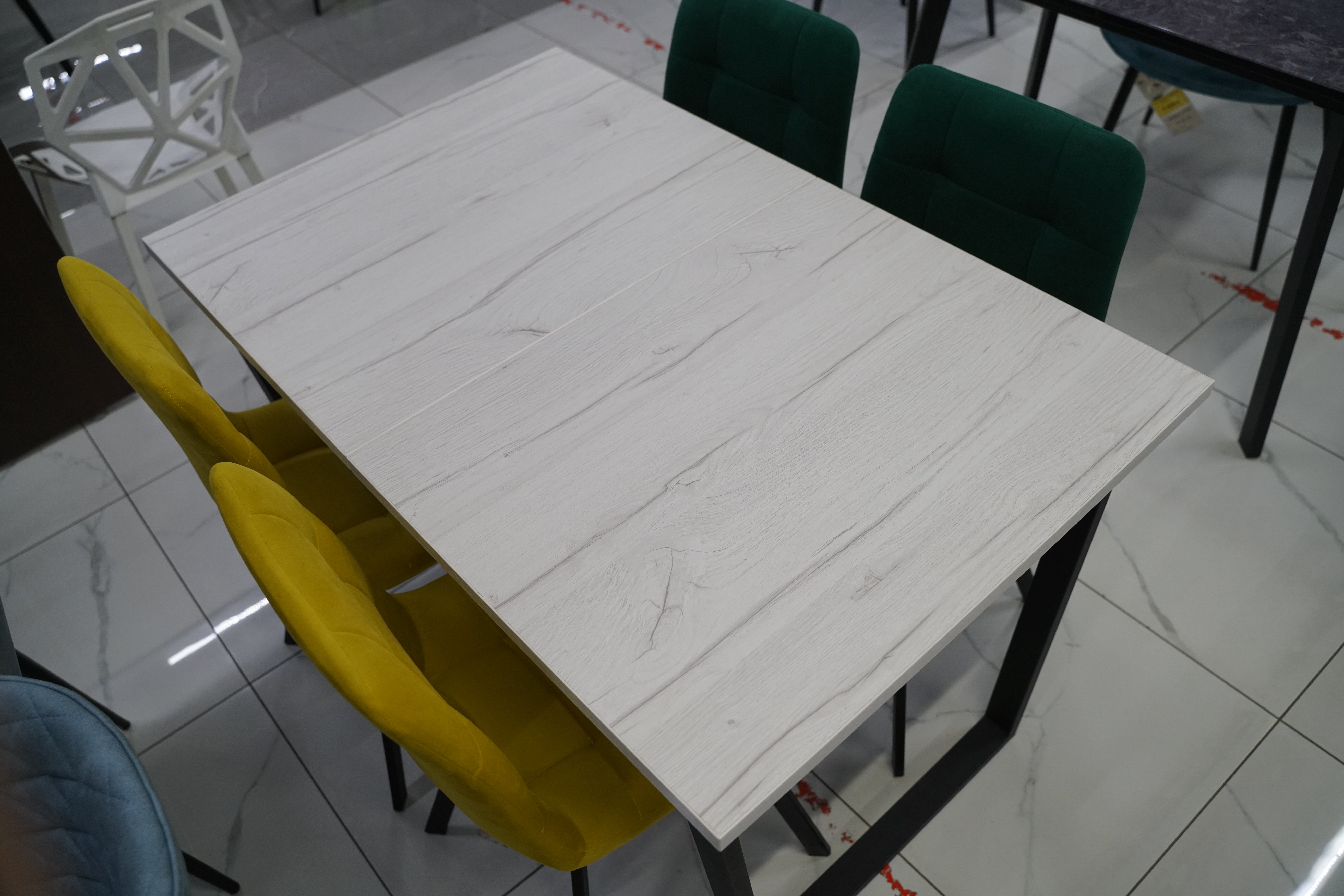 Деревянный стол Лота Лофт 120х75 белый матовый / дуб крафт золотой из шоурума 3