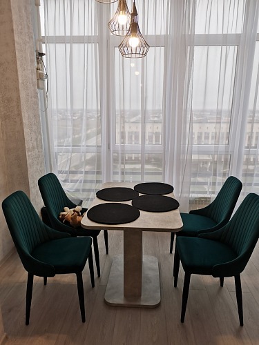 Стул на металлокаркасе Kora green / black фото покупателя 108